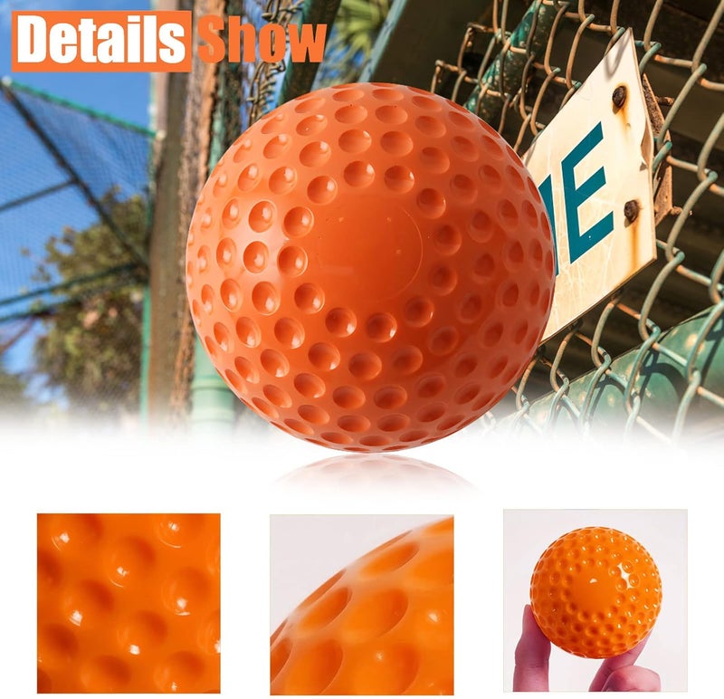 POPFRO Dimpled Softballs, 12 Pack - 11-Inch Pitching Machine Softballs for Hitting and Fielding Practice - Image 2